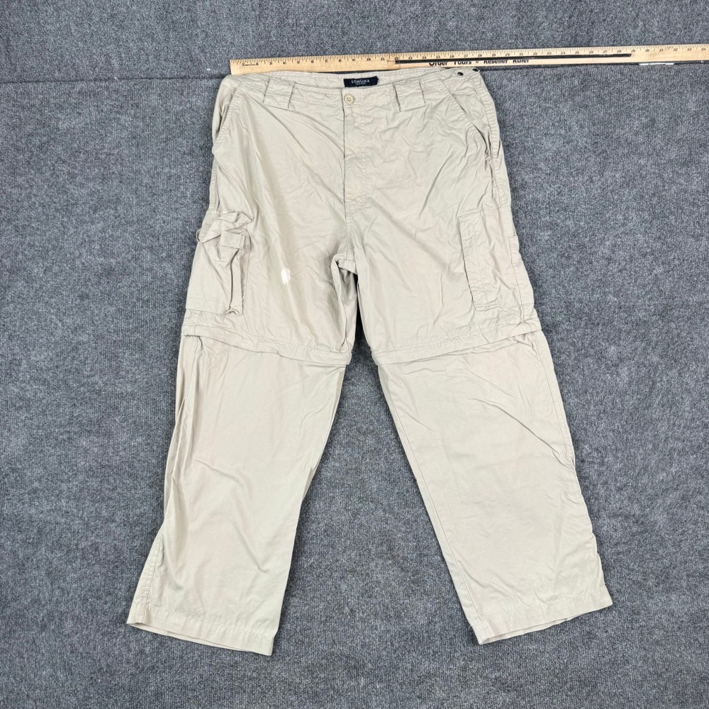 Sonoma Cargo Pants Mens Size 36 Beige Convertible Zip Off Outdoor Hiking Utility
